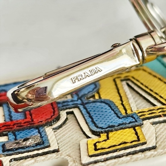 Prada Saffiano Leather Logo Trick Bag Charm - Picture 5 of 6